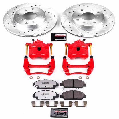 PowerStop Power Stop 92-96 Honda Prelude Front Z26 Street Warrior Brake Kit w/Calipers KC1033-26