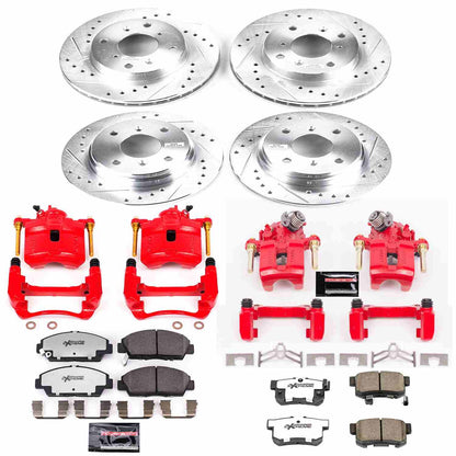 PowerStop Power Stop 92-96 Honda Prelude Z26 Street Kit w/ Calipers - Front and Rear KC1034-26
