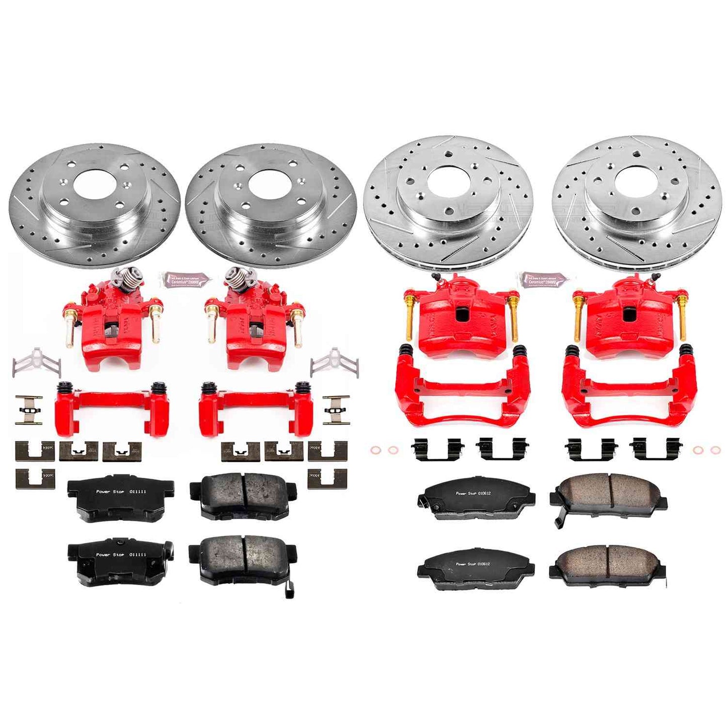 PowerStop Power Stop 92-96 Honda Prelude Z23 Evolution Kit w/ Calipers - Front and Rear KC1034