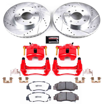 PowerStop Power Stop 93-96 Honda Prelude Front Z26 Street Warrior Brake Kit w/Calipers KC1037-26