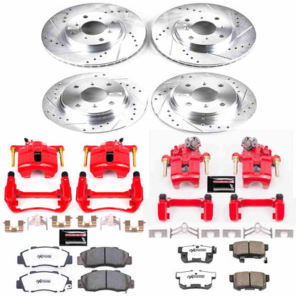 PowerStop Power Stop 93-96 Honda Prelude Z26 Street Kit w/ Calipers - Front and Rear KC1038-26