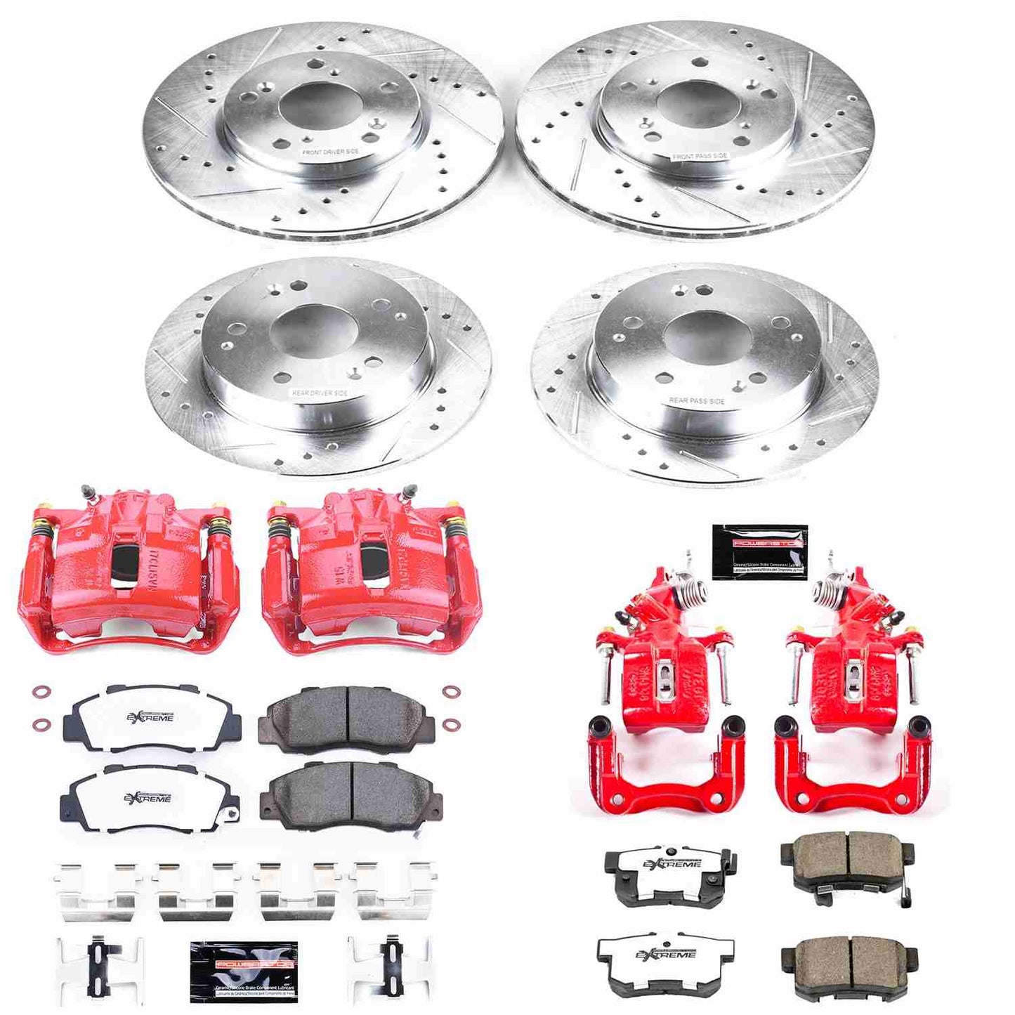 PowerStop Power Stop 98-02 Honda Accord Z26 Street Kit w/ Calipers - Front and Rear KC1042A-26
