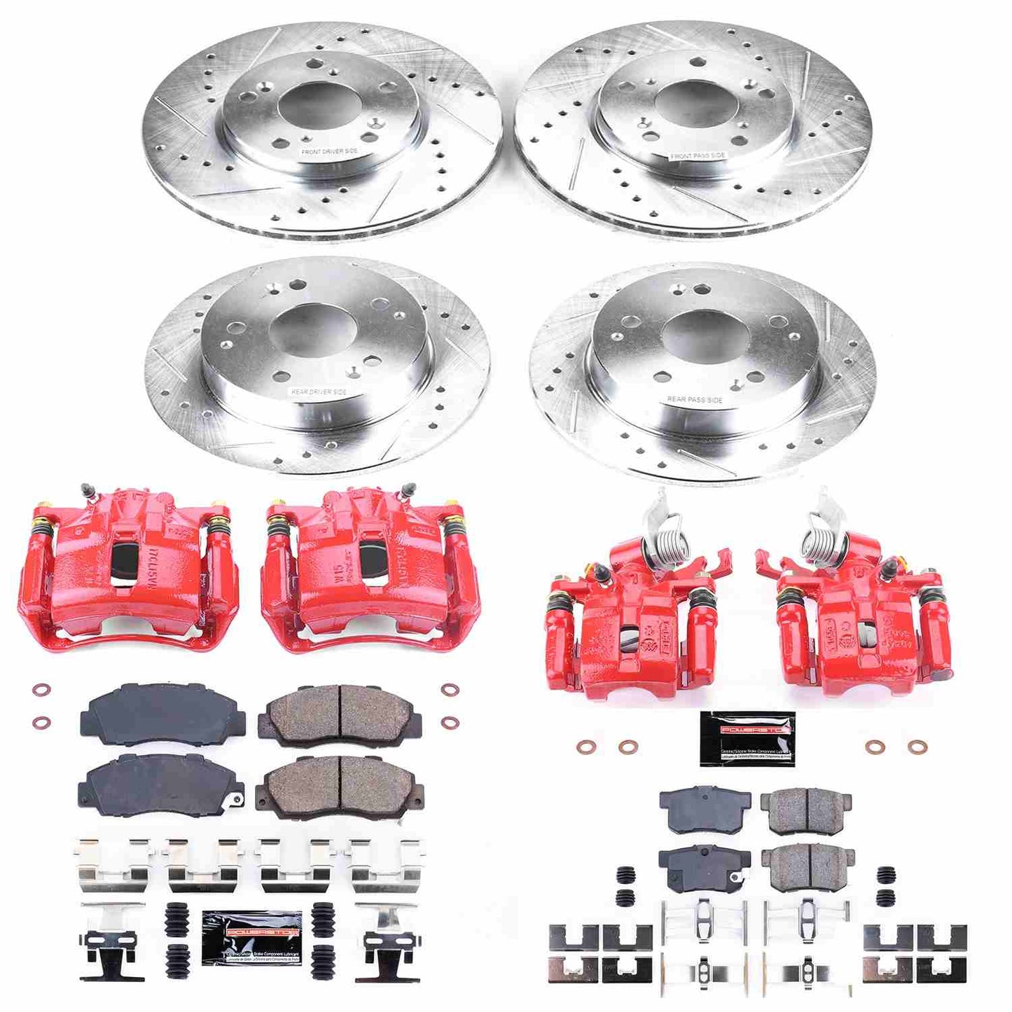 PowerStop Power Stop 98-02 Honda Accord Z23 Evolution Kit w/ Calipers - Front and Rear KC1042