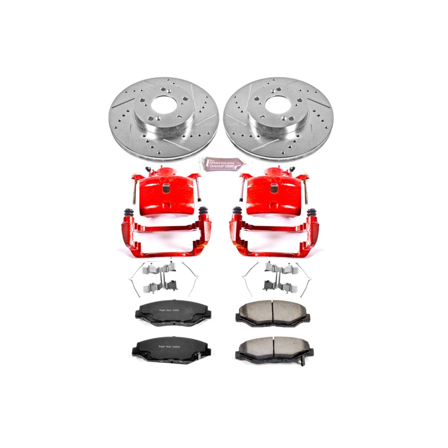 PowerStop Power Stop 02-04 Honda CR-V Front Z36 Truck & Tow Brake Kit w/Calipers KC1043-36