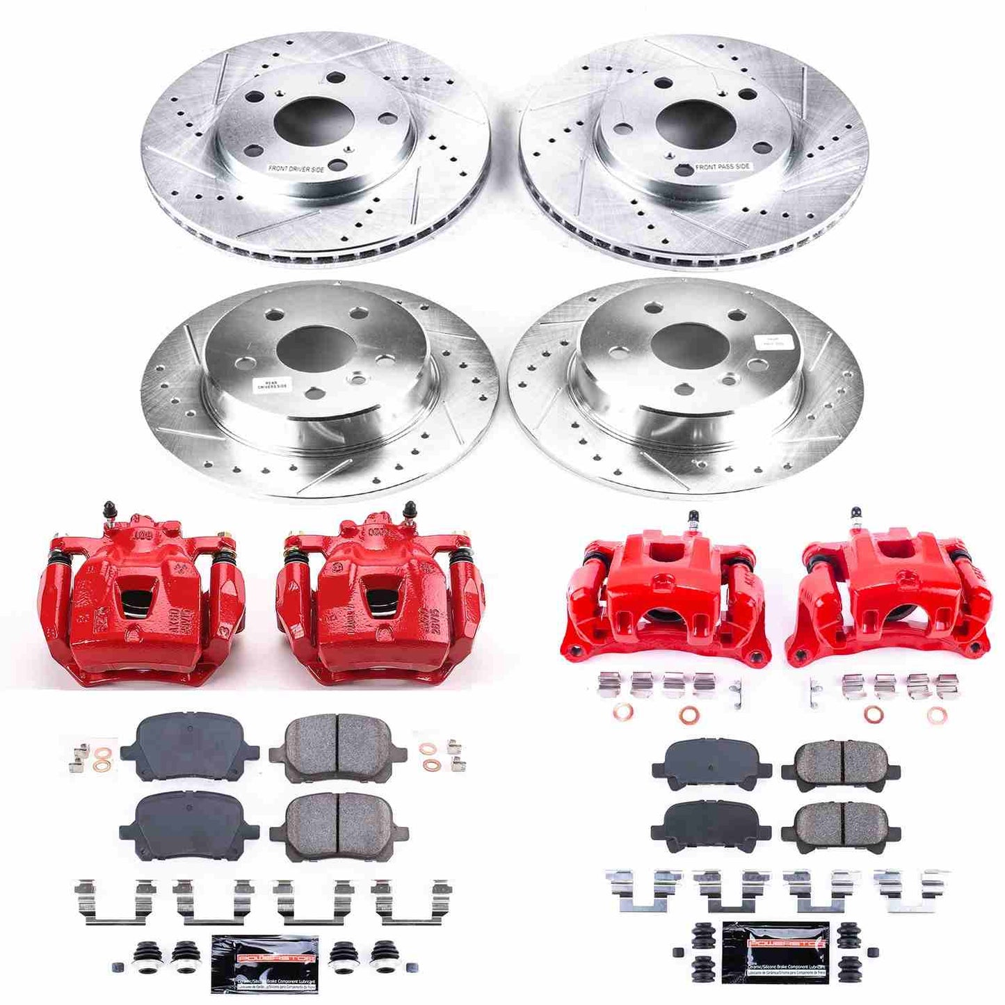 PowerStop Power Stop 00-04 Toyota Avalon Z23 Evolution Kit w/ Calipers - Front and Rear KC1063
