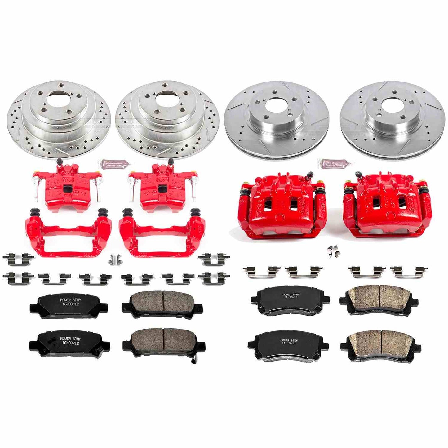PowerStop Power Stop 98-02 Subaru Forester Z23 Evolution Kit w/ Calipers - Front and Rear KC1122