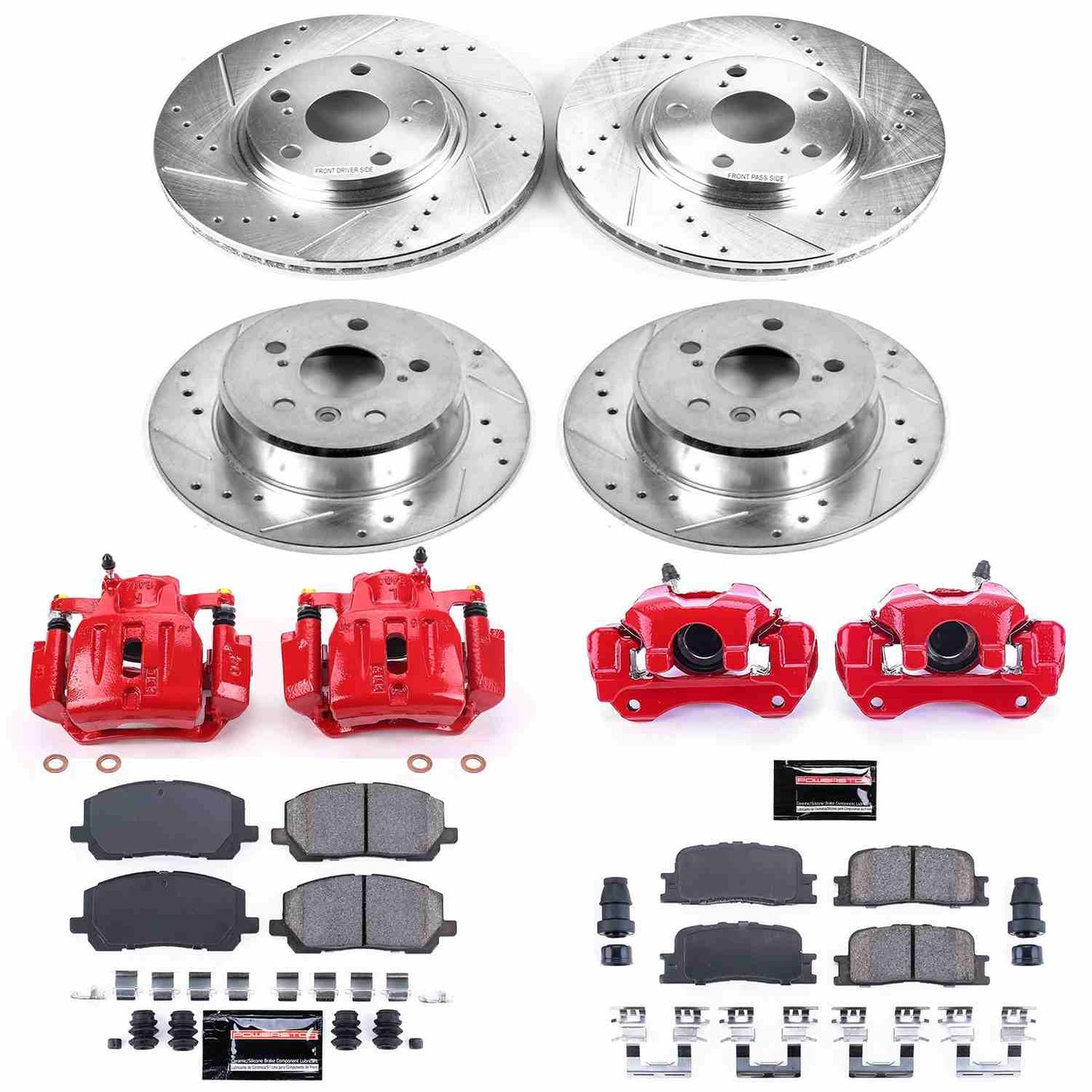 PowerStop Power Stop 01-03 Toyota High Lander Z23 Evolution Kit w/ Calipers - Front and Rear KC1139