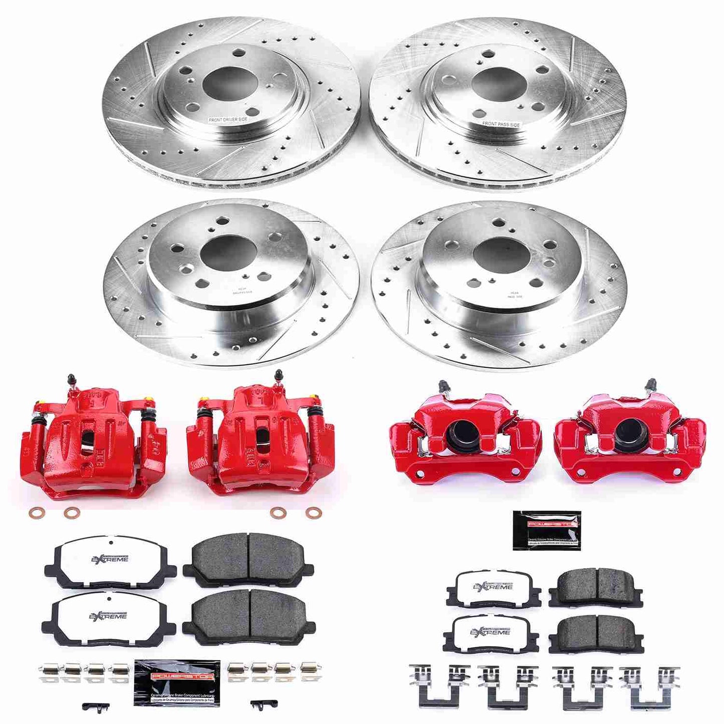 PowerStop Power Stop 01-03 Toyota High Lander Z36 Truck and Tow Kit w/ Calipers - Front and Rear KC1140A-36