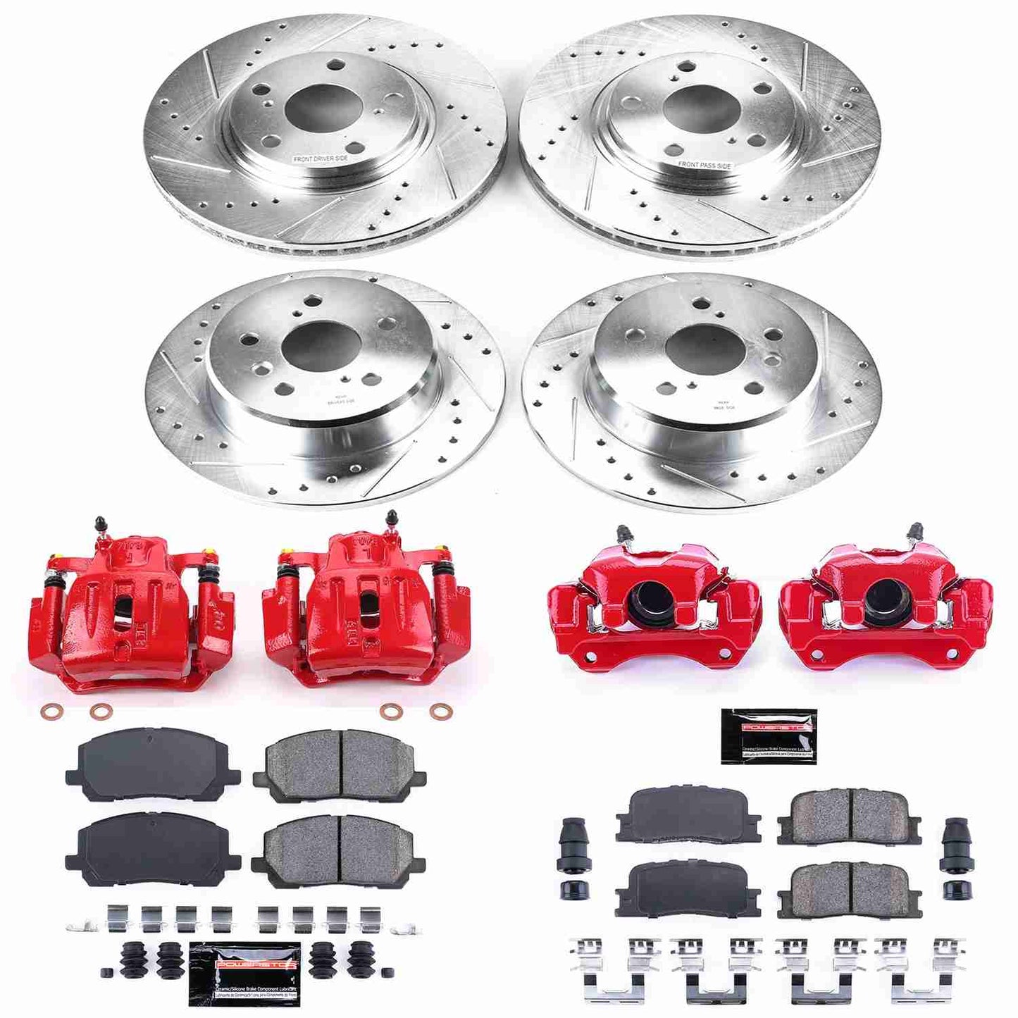 PowerStop Power Stop 01-03 Toyota High Lander Z23 Evolution Kit w/ Calipers - Front and Rear KC1140A