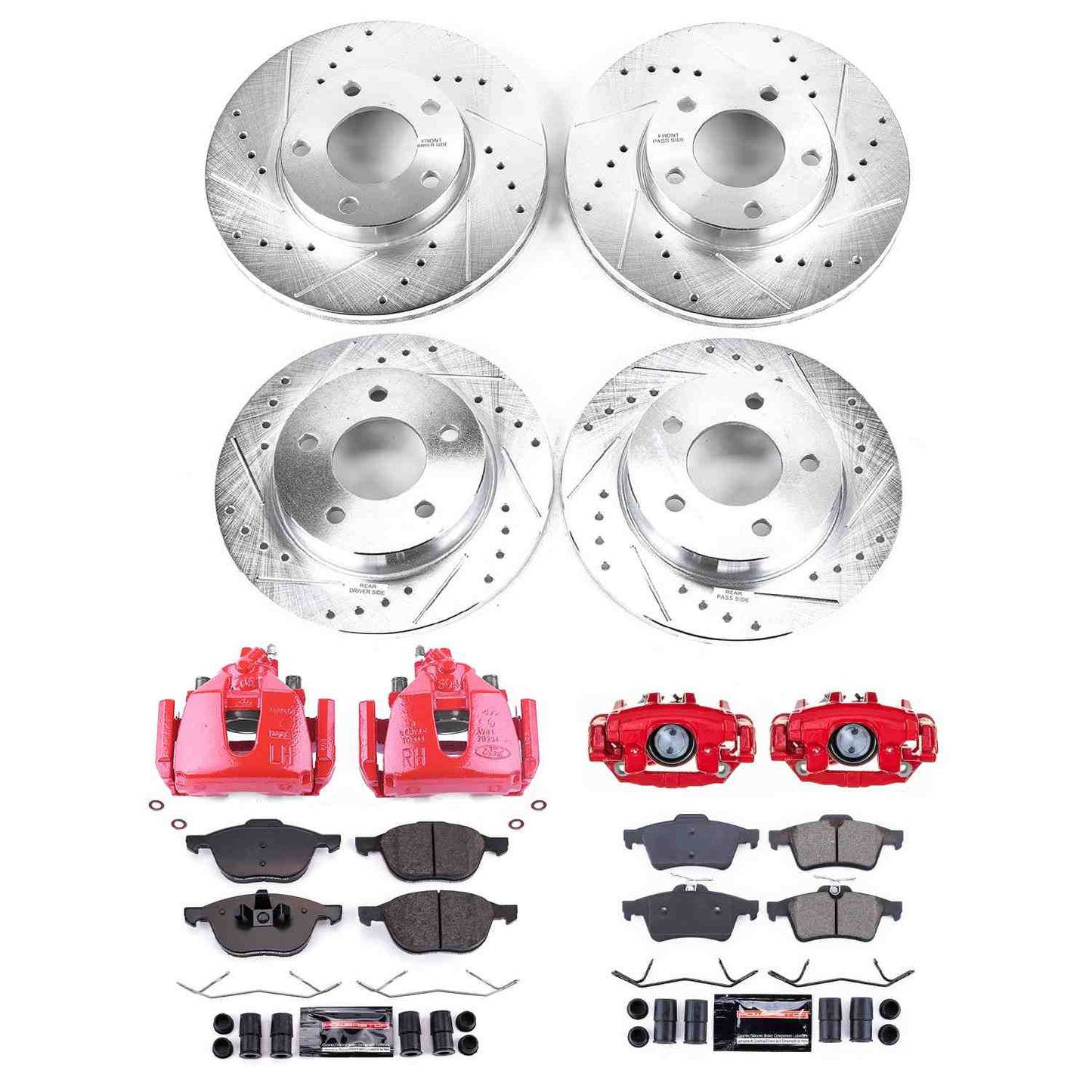 PowerStop Power Stop 08-09 Mazda 3 Front & Rear Z23 Evolution Kit W/Cals KC121A