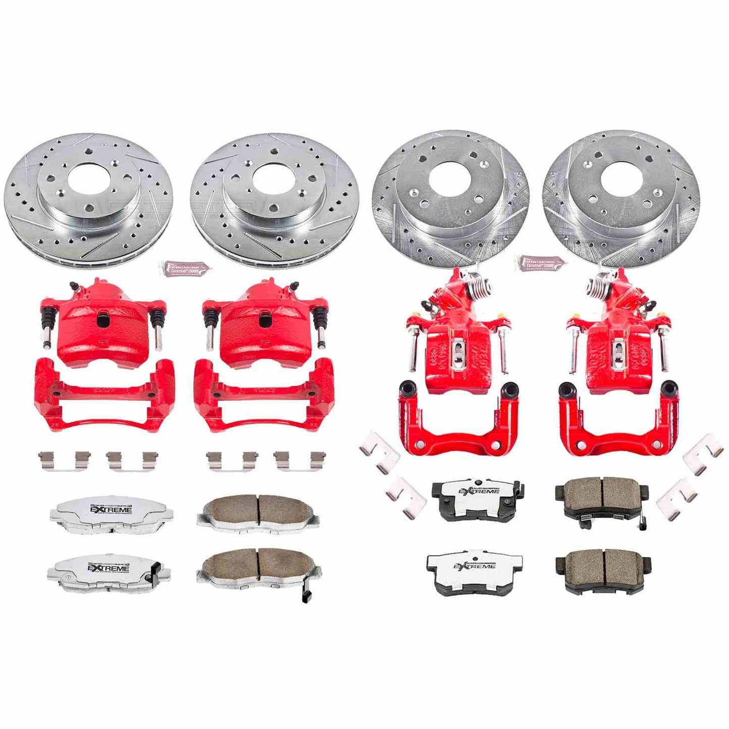 PowerStop Power Stop 98-02 Honda Accord Z26 Street Kit w/ Calipers - Front and Rear KC1240A-26