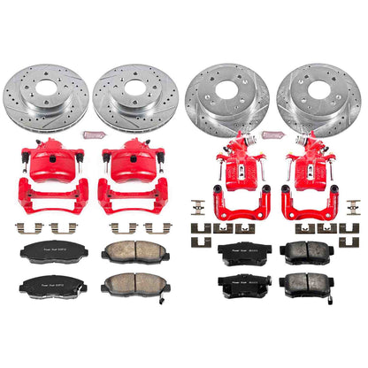 PowerStop Power Stop 98-02 Honda Accord Z23 Evolution Kit w/ Calipers - Front and Rear KC1240A