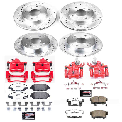 PowerStop Power Stop 98-02 Honda Accord Z26 Street Kit w/ Calipers - Front and Rear KC1240B-26