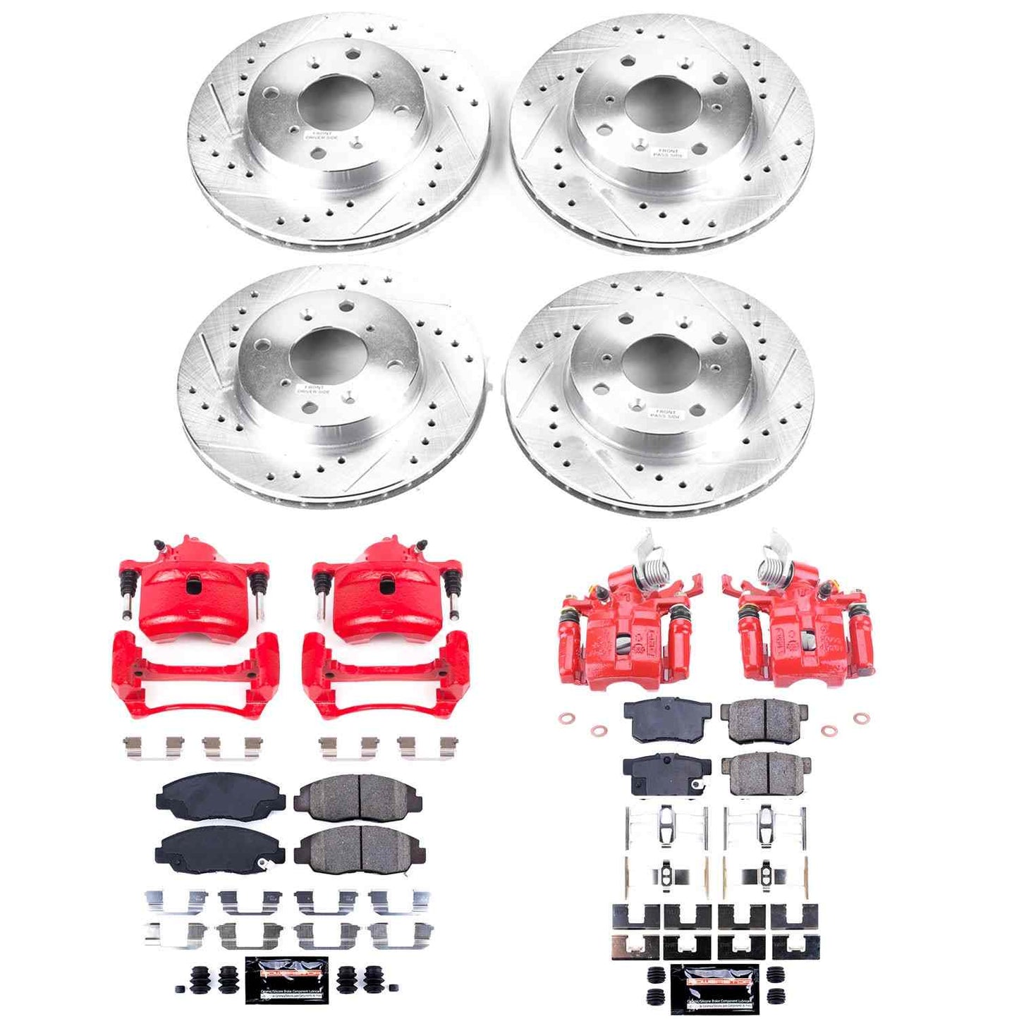 PowerStop Power Stop 98-02 Honda Accord Z23 Evolution Kit w/ Calipers - Front and Rear KC1240B
