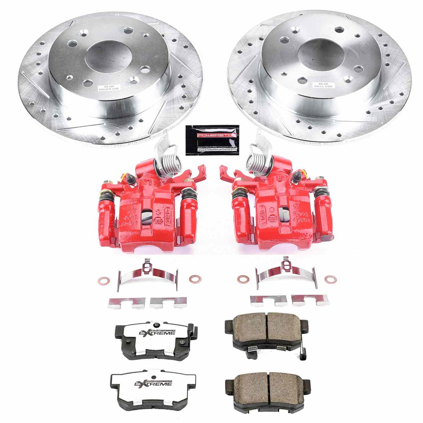 PowerStop Power Stop 98-02 Honda Accord Rear Z26 Street Warrior Brake Kit w/Calipers KC1244B-26