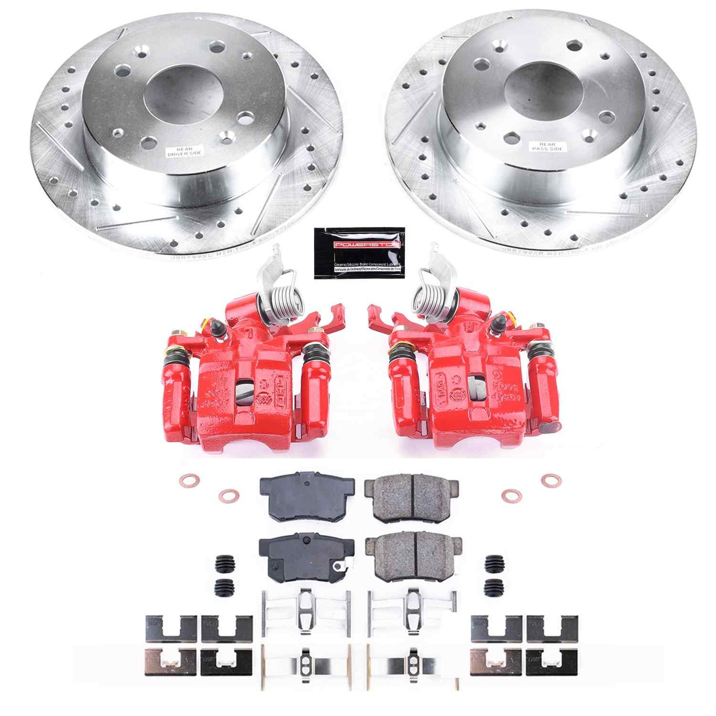 PowerStop Power Stop 98-02 Honda Accord Z23 Evolution Kit w/ Calipers - Rear KC1244B