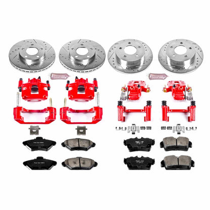PowerStop Power Stop 94-98 Ford Mustang Z23 Evolution Kit w/ Calipers - Front and Rear KC1300