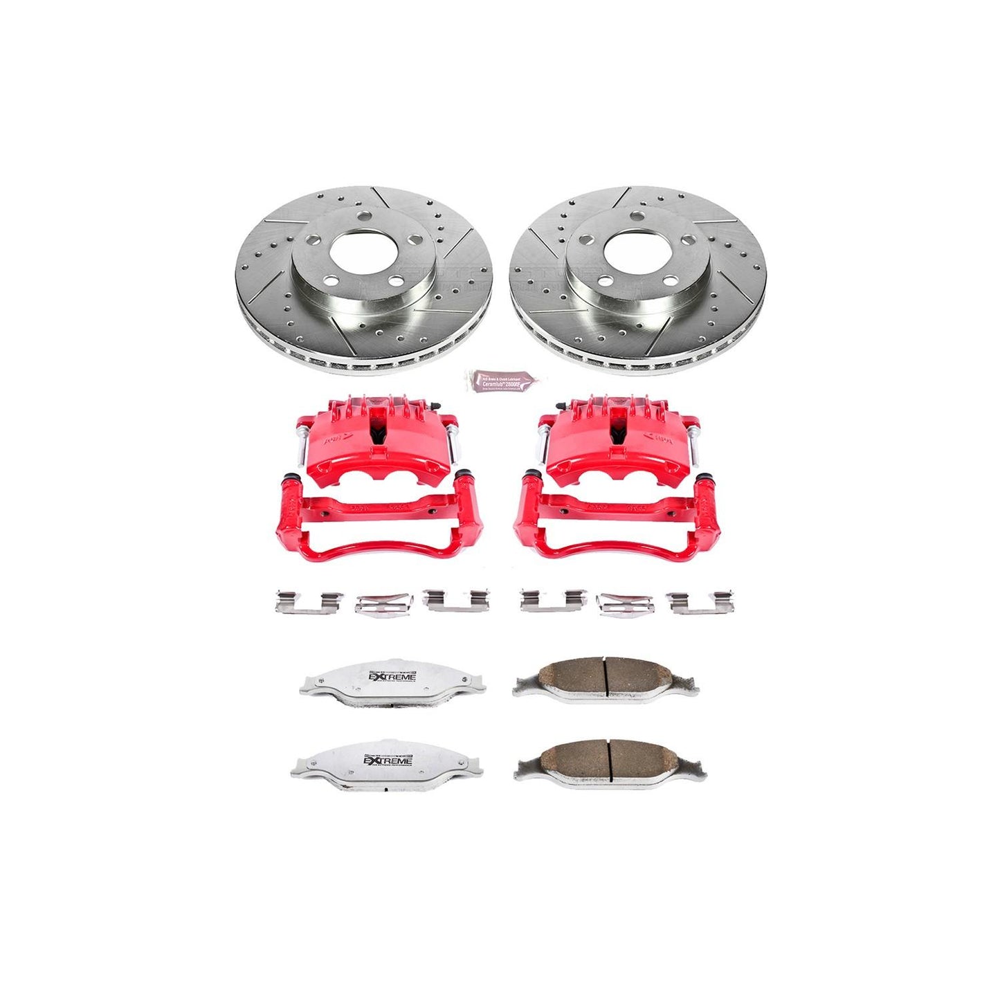 PowerStop Power Stop 99-02 Ford Mustang Front Z26 Street Warrior Brake Kit w/Calipers KC1301-26