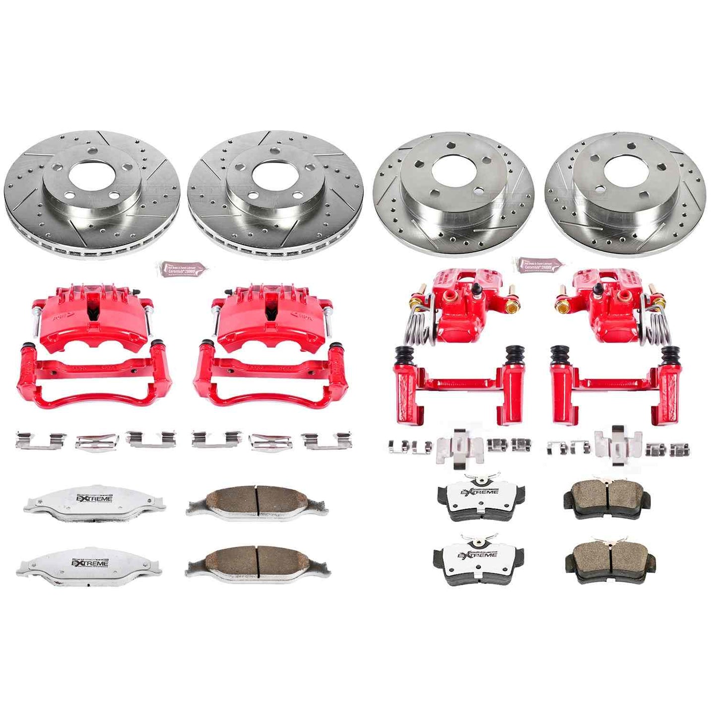 PowerStop Power Stop 99-02 Ford Mustang Z26 Street Kit w/ Calipers - Front and Rear KC1302-26