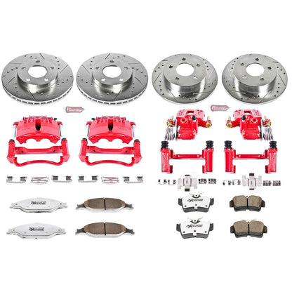 PowerStop Power Stop 99-02 Ford Mustang Z26 Street Kit w/ Calipers - Front and Rear KC1302-26