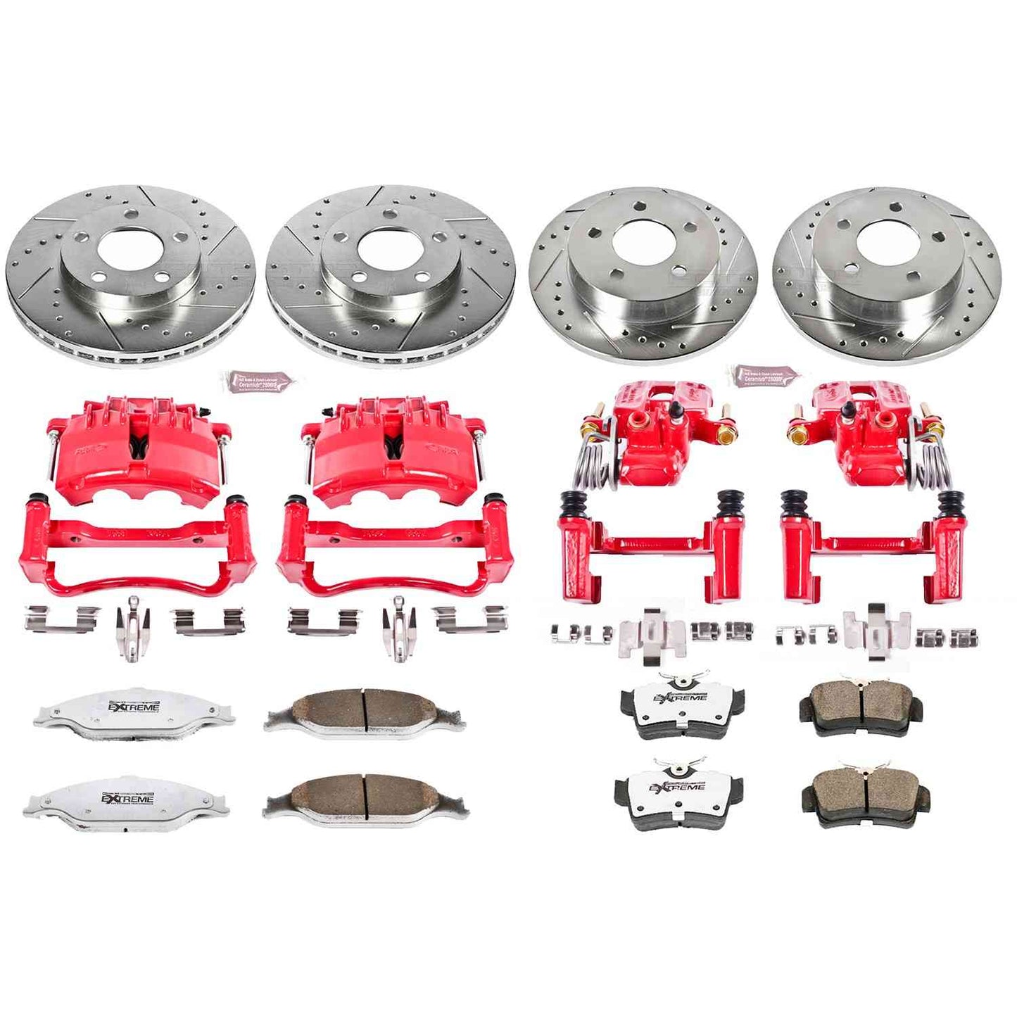 PowerStop Power Stop 03-04 Ford Mustang Z26 Street Kit w/ Calipers - Front and Rear KC1302A-26