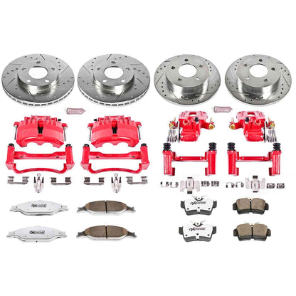 PowerStop Power Stop 03-04 Ford Mustang Z26 Street Kit w/ Calipers - Front and Rear KC1302A-26