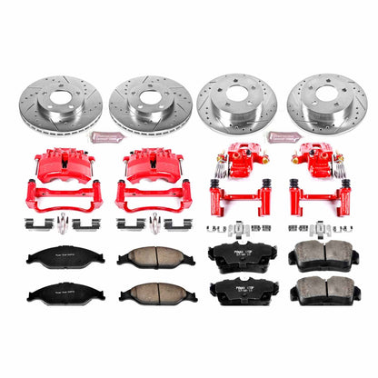 PowerStop Power Stop 03-04 Ford Mustang Z23 Evolution Kit w/ Calipers - Front and Rear KC1302A