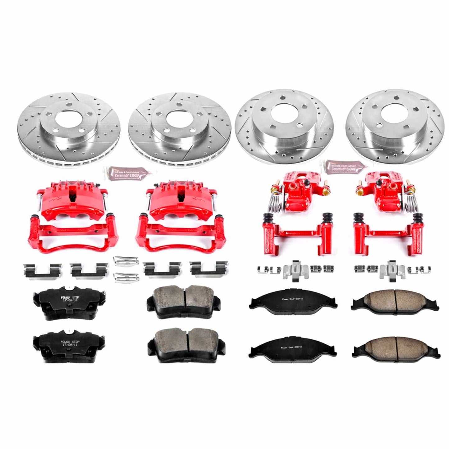 PowerStop Power Stop 99-02 Ford Mustang Z23 Evolution Kit w/ Calipers - Front and Rear KC1302