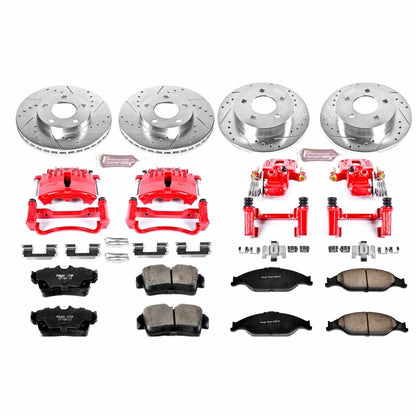 PowerStop Power Stop 99-02 Ford Mustang Z23 Evolution Kit w/ Calipers - Front and Rear KC1302