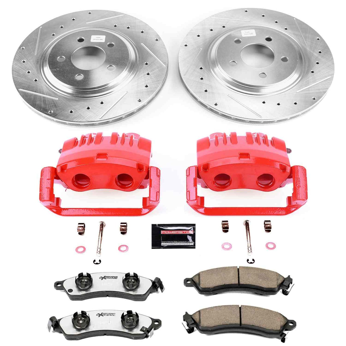 PowerStop Power Stop 1999 Ford Mustang Front Z26 Street Warrior Brake Kit w/Calipers KC1304C-26