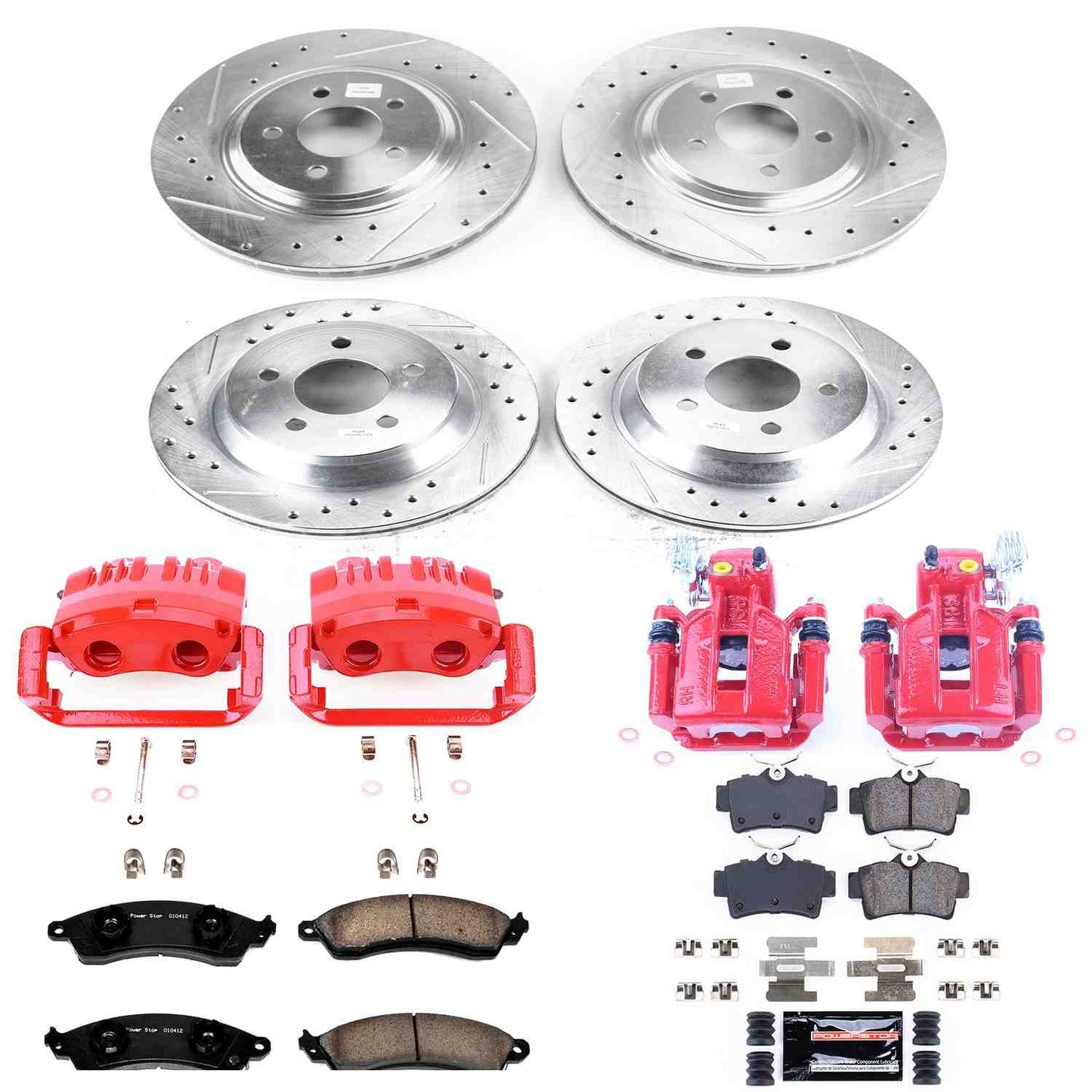 PowerStop Power Stop 1999 Ford Mustang Z23 Evolution Kit w/ Calipers - Front and Rear KC1305C