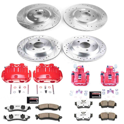 PowerStop Power Stop 98-94 Ford Mustang Z26 Street Kit w/ Calipers - Front and Rear KC1305D-26