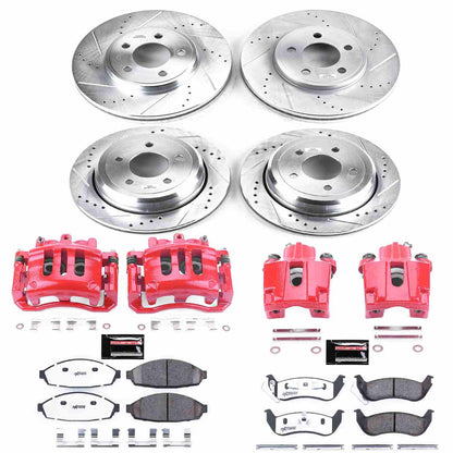 PowerStop Power Stop 03-11 Ford Crown Victoria Z26 Street Kit w/ Calipers - Front and Rear KC1365-26