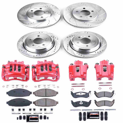 PowerStop Power Stop 03-11 Ford Crown Victoria Z23 Evolution Kit w/ Calipers - Front and Rear KC1365