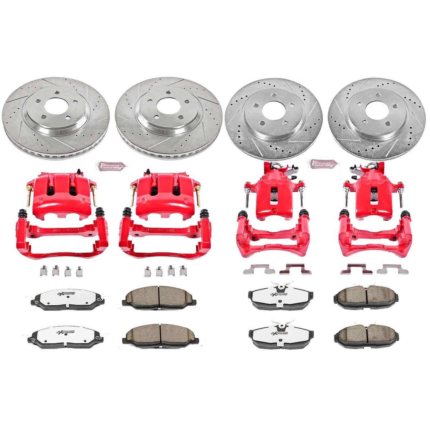 PowerStop Power Stop 05-10 Ford Mustang Z26 Street Kit w/ Calipers - Front and Rear KC1381-26