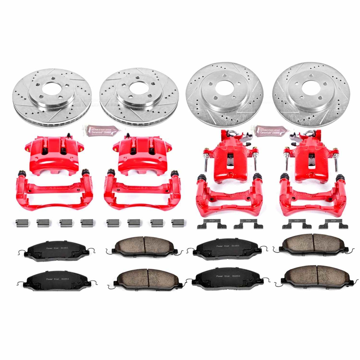 PowerStop Power Stop 05-10 Ford Mustang Z23 Evolution Kit w/ Calipers - Front and Rear KC1383