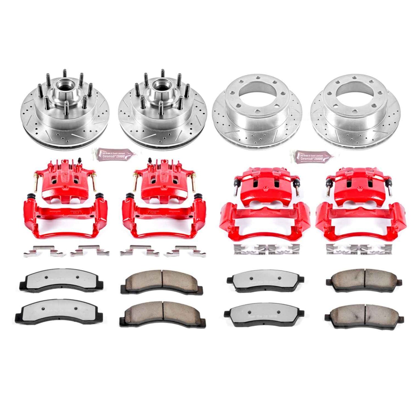 PowerStop Power Stop 03-05 Ford Excursion Z36 Truck and Tow Kit w/ Calipers - Front and Rear KC1393-36