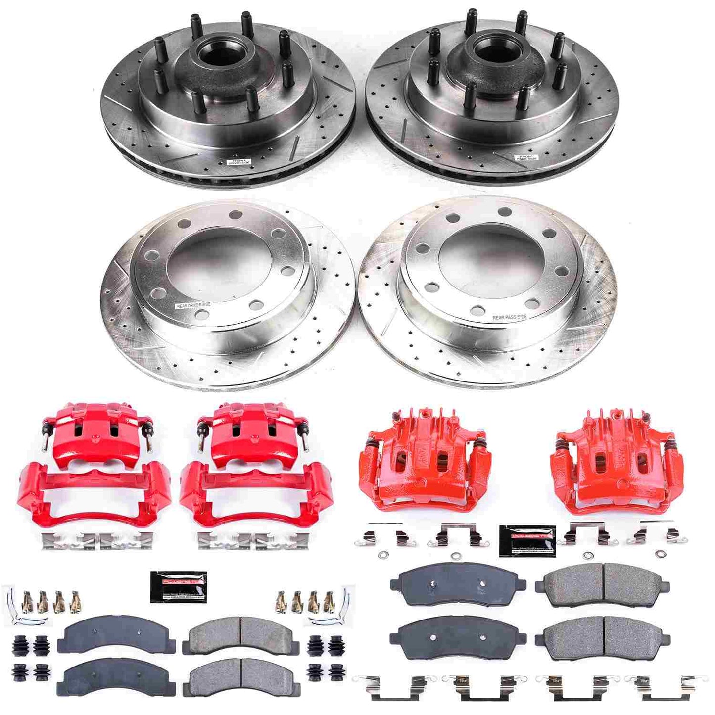 PowerStop Power Stop 03-05 Ford Excursion Z23 Evolution Kit w/ Calipers - Front and Rear KC1393