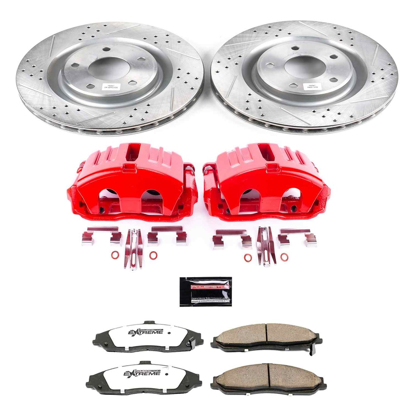 PowerStop Power Stop 05-13 Chevrolet Corvette Front Z26 Street Warrior Brake Kit w/Calipers KC1417B-26