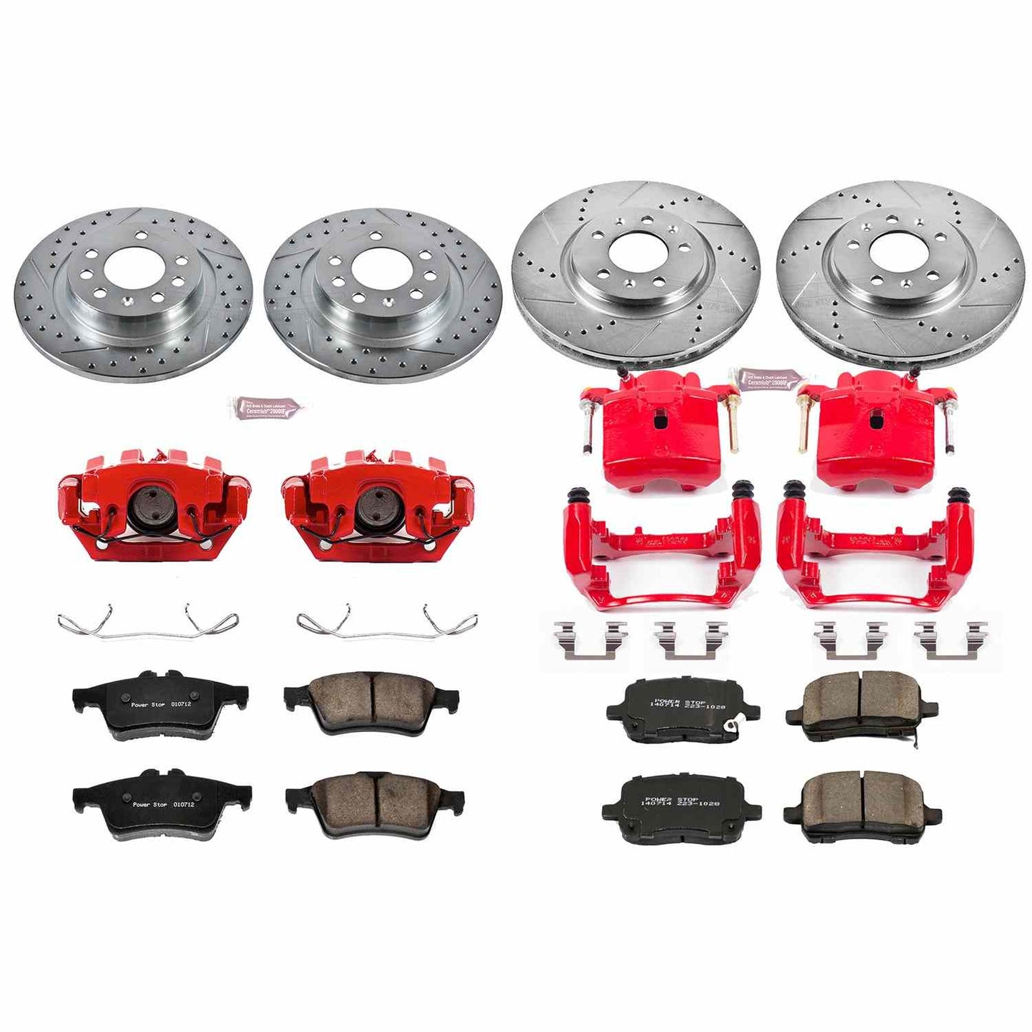 PowerStop Power Stop 06-09 Pontiac Solstice Z23 Evolution Kit w/ Calipers - Front and Rear KC1434
