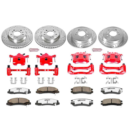 PowerStop Power Stop 06-10 Chevrolet Impala Z26 Street Kit w/ Calipers - Front and Rear KC1438-26