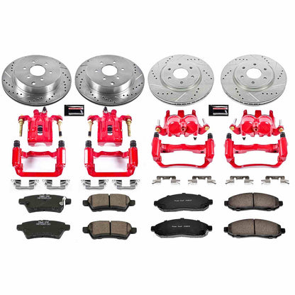 PowerStop Power Stop 05-12 Nissan Pathfinder Z23 Evolution Kit w/ Calipers - Front and Rear KC144