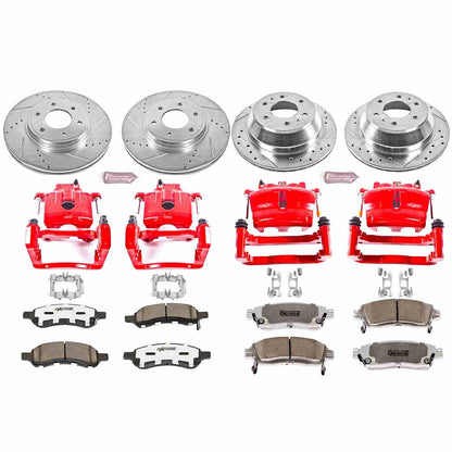 PowerStop Power Stop 06-09 Chevrolet Trailblazer Z26 Street Kit w/ Calipers - Front and Rear KC1454-26