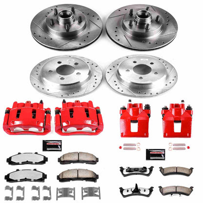 PowerStop Power Stop 95-01 Ford Explorer Z36 Truck and Tow Kit w/ Calipers - Front and Rear KC1855-36
