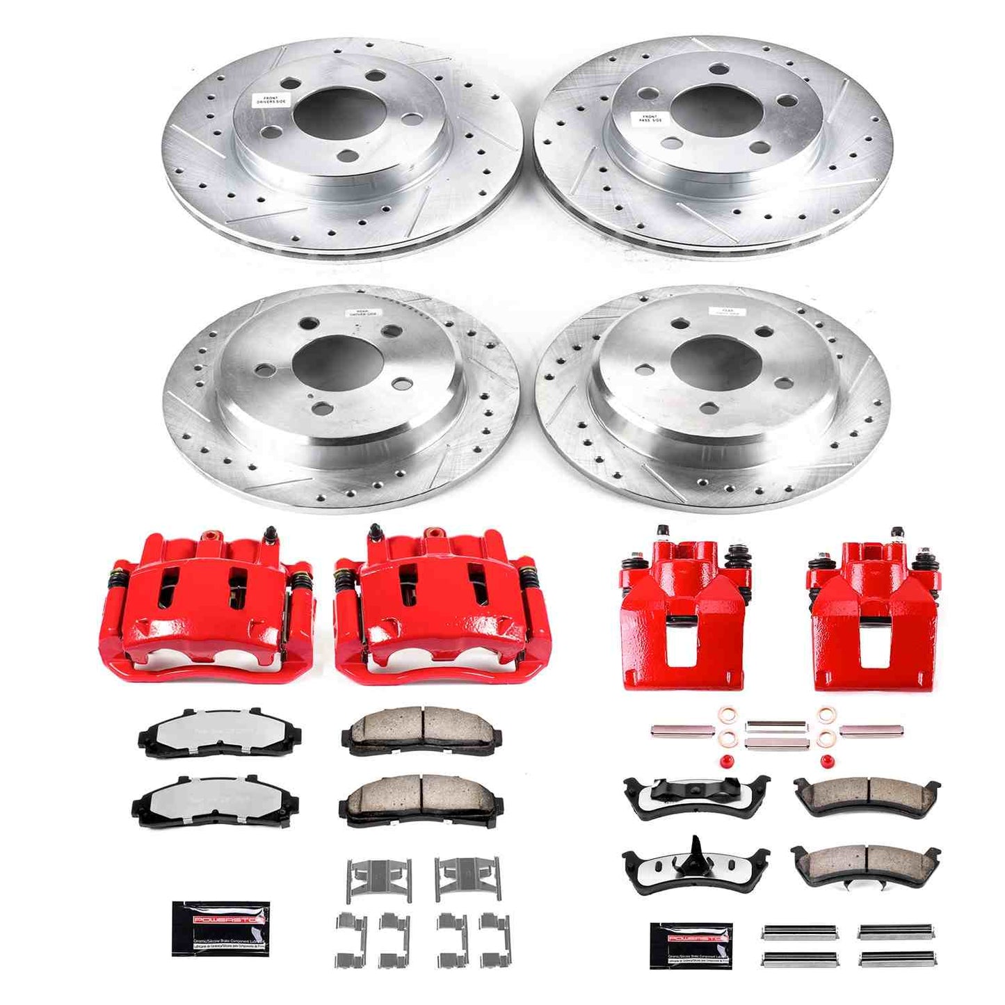 PowerStop Power Stop 95-01 Ford Explorer Z36 Truck and Tow Kit w/ Calipers - Front and Rear KC1861-36