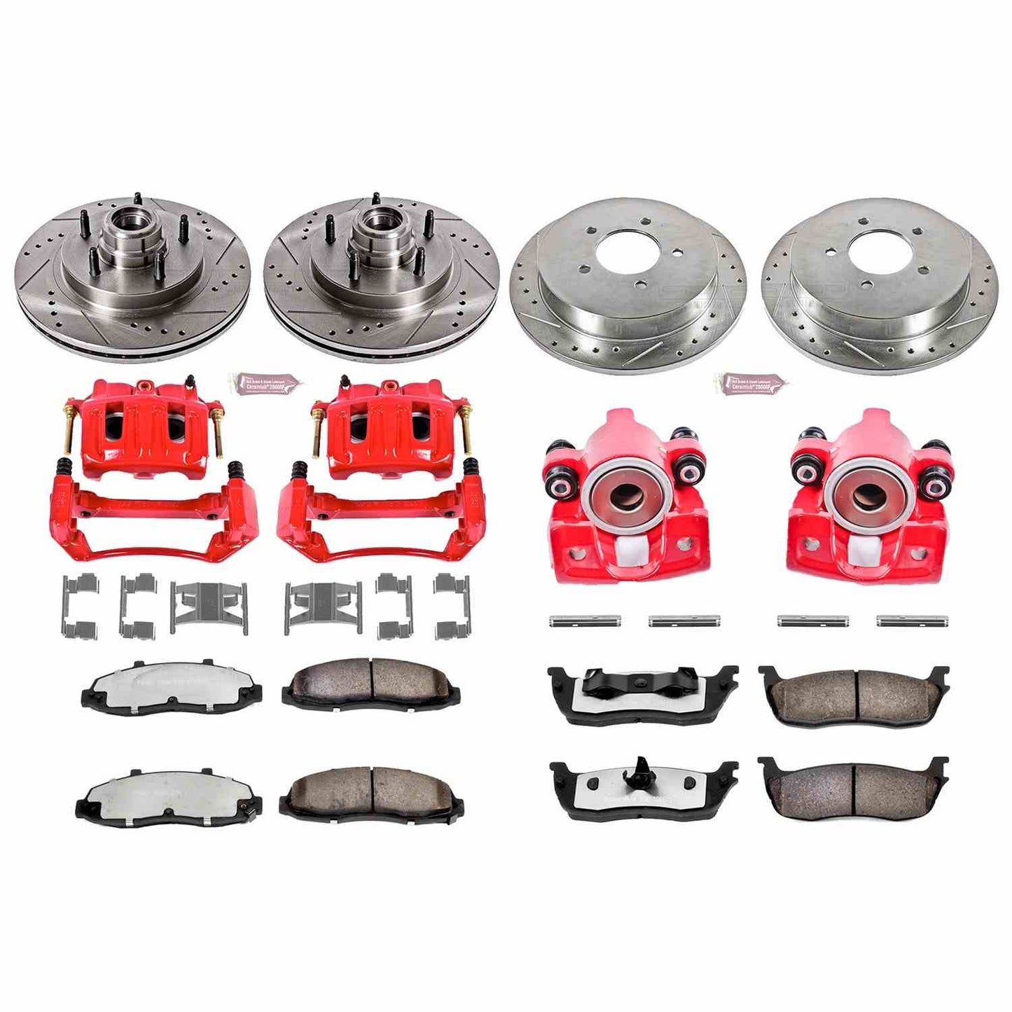 PowerStop Power Stop 99-00 Ford F-150 Z36 Truck and Tow Kit w/ Calipers - Front and Rear KC1864-36