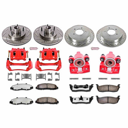 PowerStop Power Stop 99-00 Ford F-150 Z36 Truck and Tow Kit w/ Calipers - Front and Rear KC1864-36