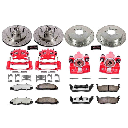 PowerStop Power Stop 97-00 Ford Expedition Z36 Truck and Tow Kit w/ Calipers - Front and Rear KC1880-36