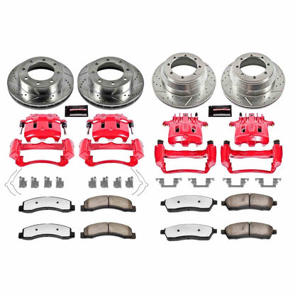 PowerStop Power Stop 1999 Ford F-350 Super Duty Z36 Truck and Tow Kit w/ Calipers - Front and Rear KC1886-36