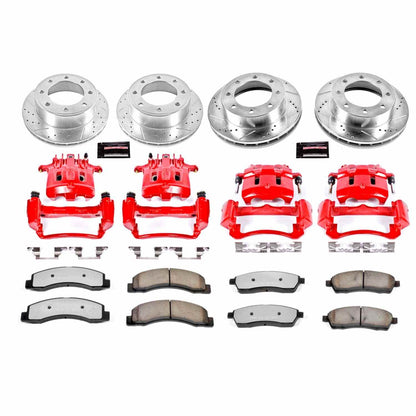 PowerStop Power Stop 1999 Ford F-250 Super Duty Z36 Truck and Tow Kit w/ Calipers - Front and Rear KC1887-36